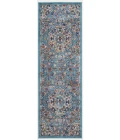 Amer Alexandria Prescott Blue Medallion Runner Rug 2'x6'