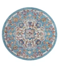 Amer Alexandria Prescott Blue Medallion Round Rug 6'7"x6'7"