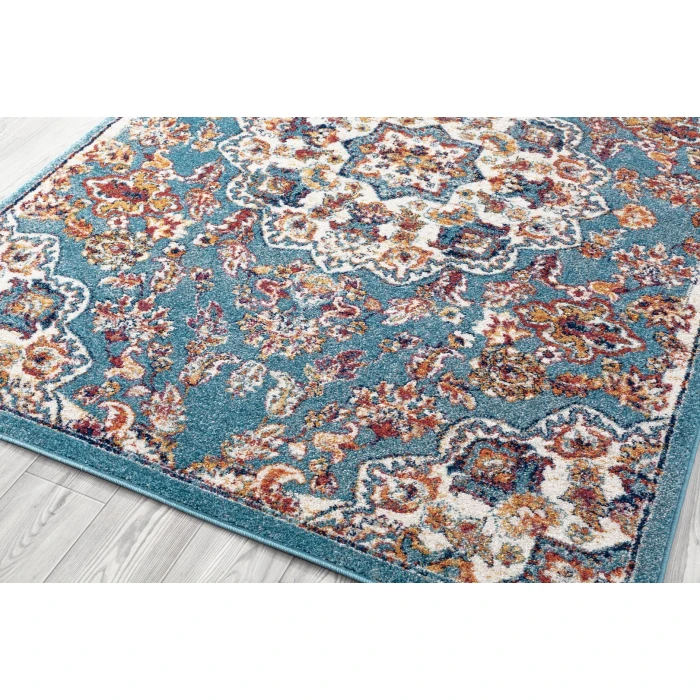 Amer Alexandria Prescott Blue Medallion Area Rug 8'9"x11'9"