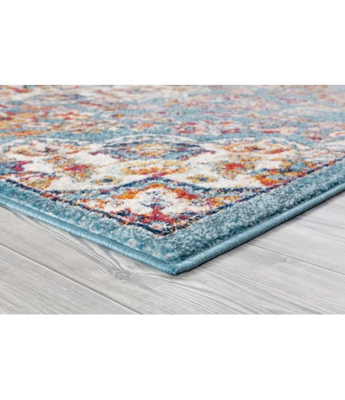 Amer Alexandria Prescott Blue Medallion Area Rug 7'9"x9'9"