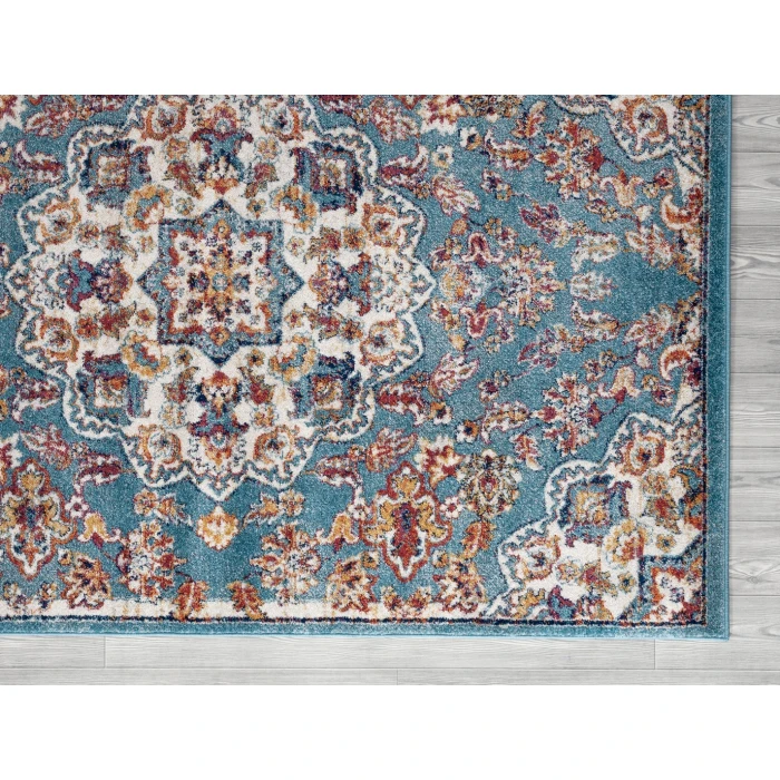 Amer Alexandria Prescott Blue Medallion Area Rug 8'9"x11'9"
