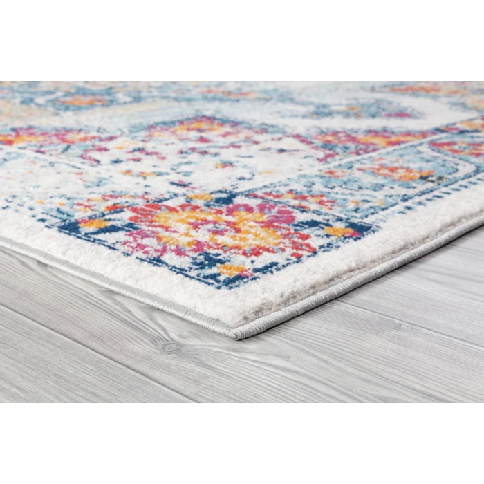 Amer Alexandria Nieve Orange Bordered Area Rug 5'1"x7'6"