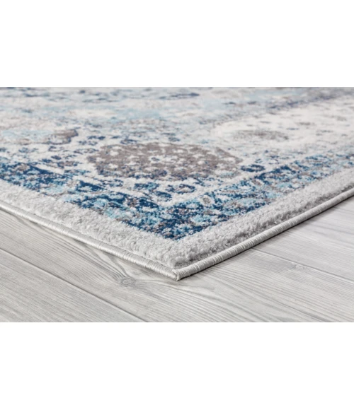 Amer Alexandria Loftus Gray Bordered Runner Rug 2'x6'
