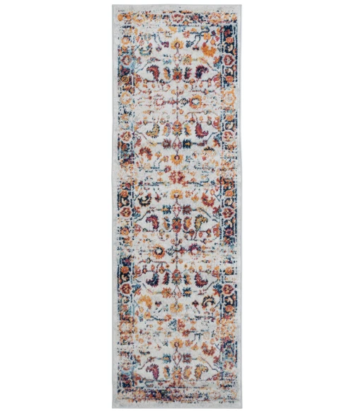 Amer Alexandria Cochise Orange Bordered Runner Rug 2'x6'