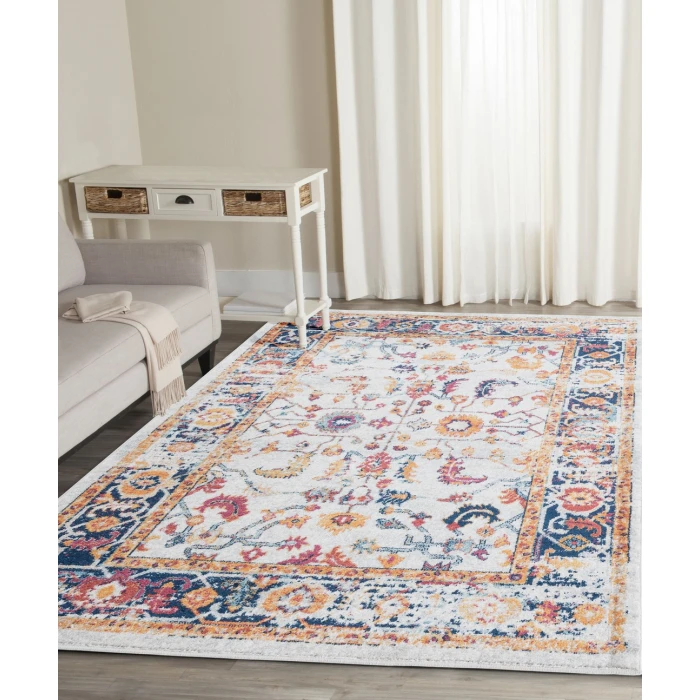 Amer Alexandria Cochise Orange Bordered Area Rug 5'1"x7'6"