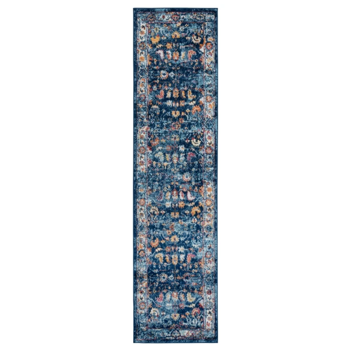 Amer Alexandria Cochise Blue Bordered Runner Rug 2'6"x10'3"