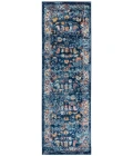 Amer Alexandria Cochise Blue Bordered Runner Rug 2'x6'