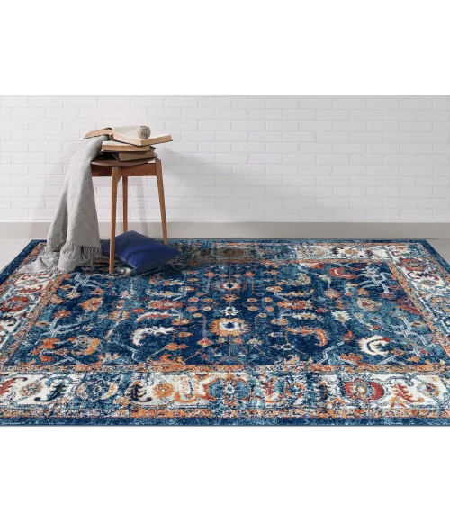 Amer Alexandria Cochise Blue Bordered Area Rug 2'x3'
