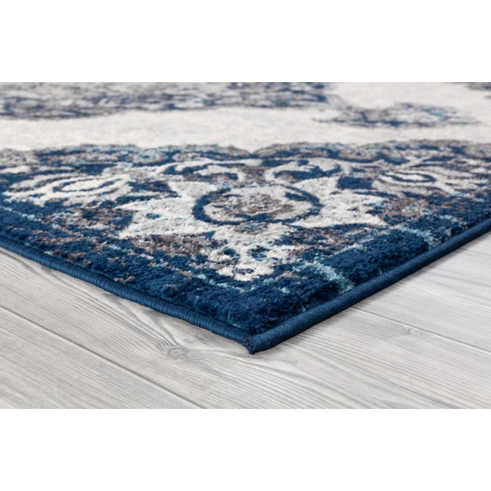 Amer Alexandria Wiltshire Navy Medallion Round Rug 6'7"x6'7"