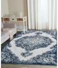 Amer Alexandria Wiltshire Navy Medallion Area Rug 7'9"x9'9"