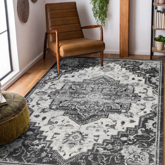 Alexandria Yana Ivory Medallion Area Rug