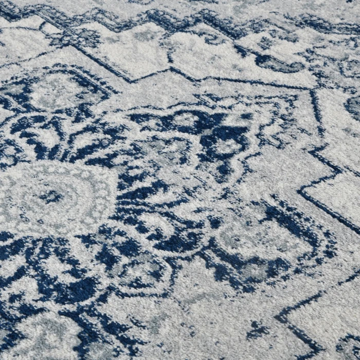 Alexandria Yana Deep Blue Medallion Area Rug
