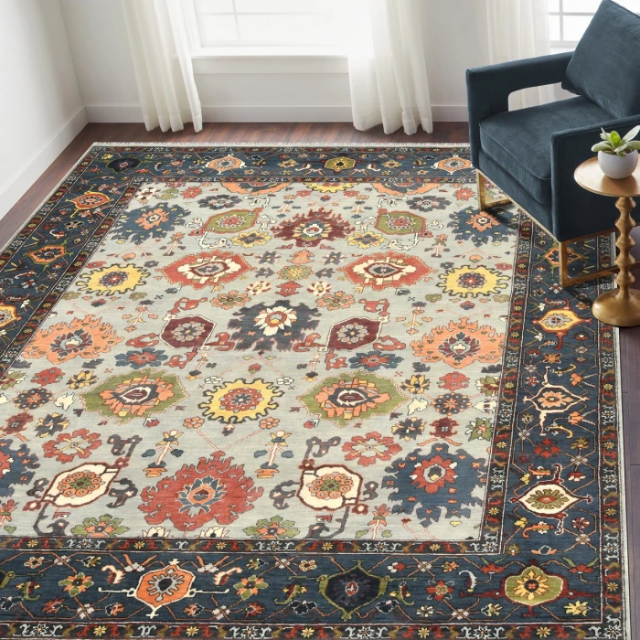 Amer Antiquity Sky Blue/Denim ANQ-15 12ft. x 15ft. Rect. Rug
