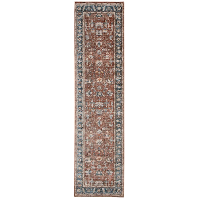Amer Arcadia Northam Red Oriental Polyester Red Runner Rug 2'7"x10'