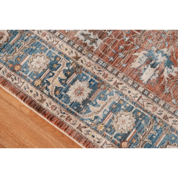 Amer Arcadia Northam Red Oriental Polyester Red Runner Rug 2'7"x10'