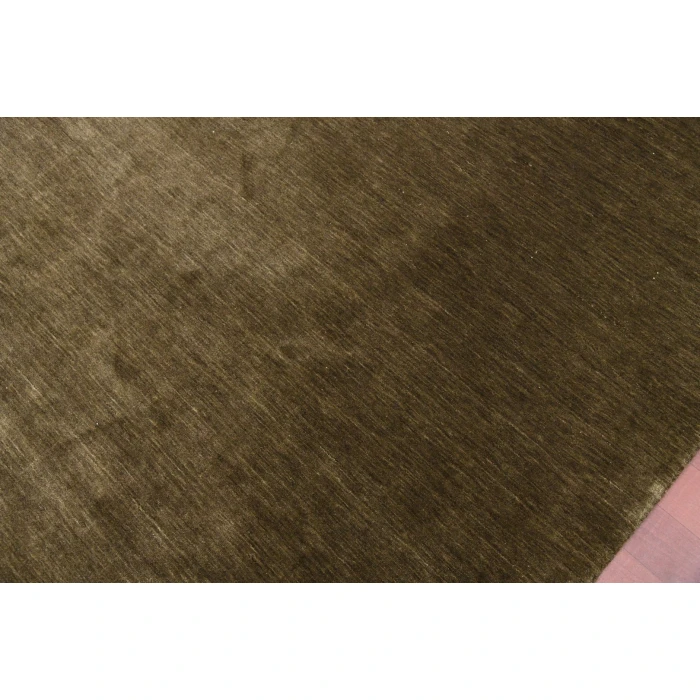 Amer Arizona Rye Solid Chocolate Brown Handwoven Wool Area Rug 4'x6'