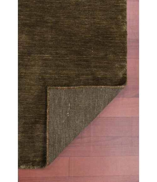 Amer Arizona Rye Solid Chocolate Brown Handwoven Wool Area Rug 5'x8'