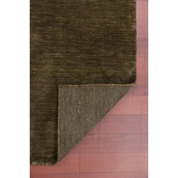 Amer Arizona Rye Solid Chocolate Brown Handwoven Wool Area Rug 4'x6'
