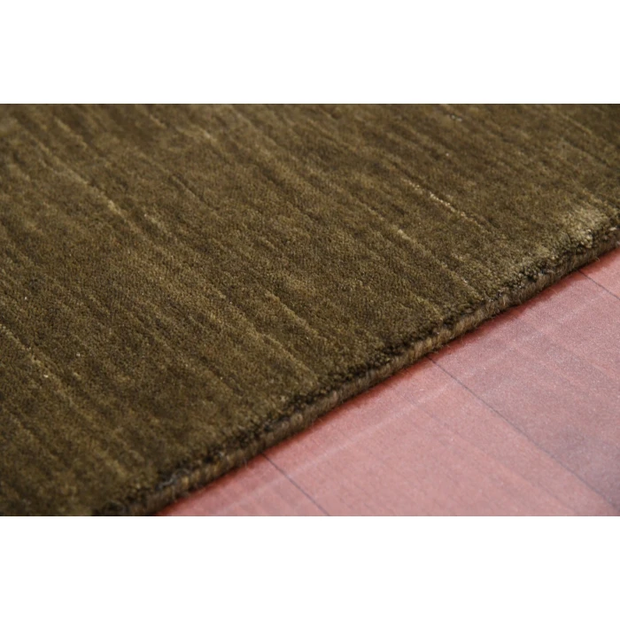 Amer Arizona Rye Solid Chocolate Brown Handwoven Wool Area Rug 4'x6'