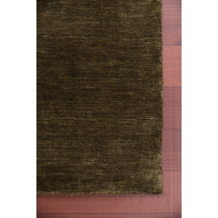 Amer Arizona Rye Solid Chocolate Brown Handwoven Wool Area Rug 4'x6'