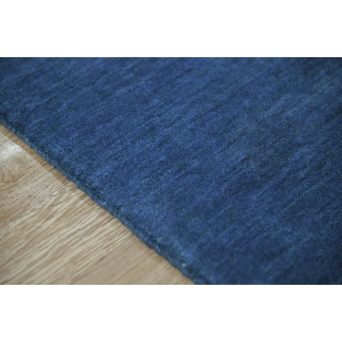 Amer Arizona Rye Solid Navy Blue Handwoven Wool Area Rug 5'x8'
