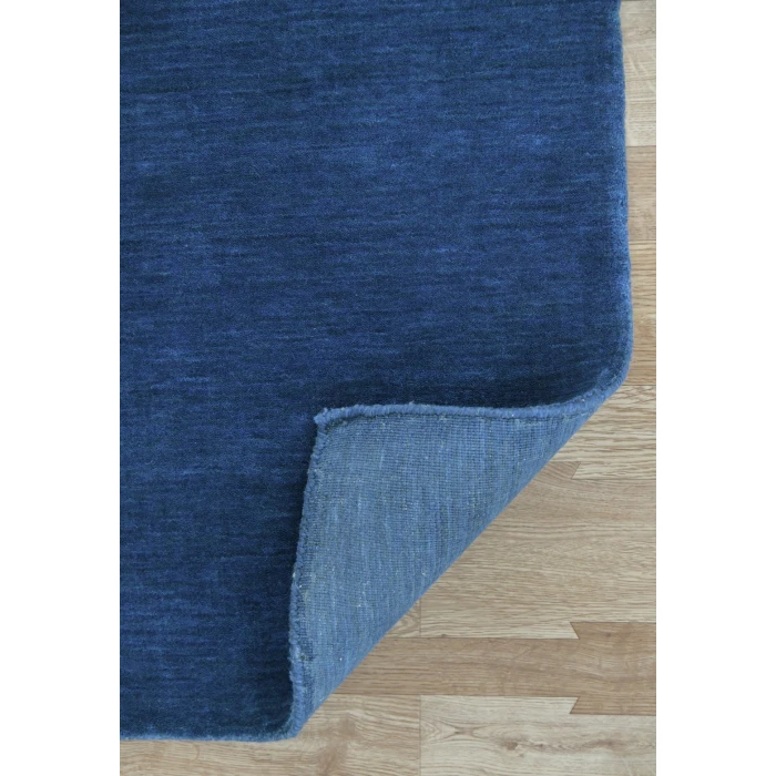 Amer Arizona Rye Solid Navy Blue Handwoven Wool Area Rug 5'x8'