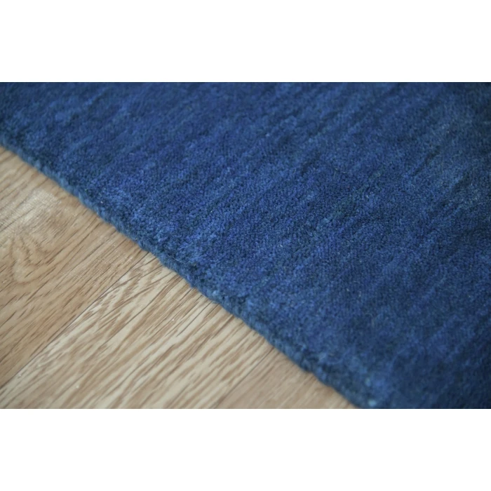 Amer Arizona Rye Solid Navy Blue Handwoven Wool Area Rug 5'x8'