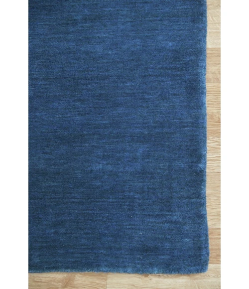 Amer Arizona Rye Solid Navy Blue Handwoven Wool Area Rug 5'x8'