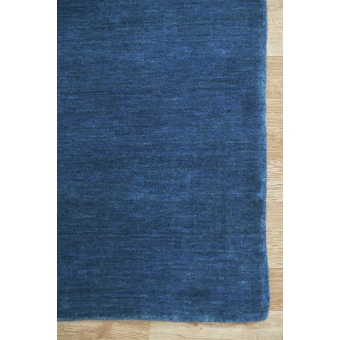 Amer Arizona Rye Solid Navy Blue Handwoven Wool Area Rug 5'x8'