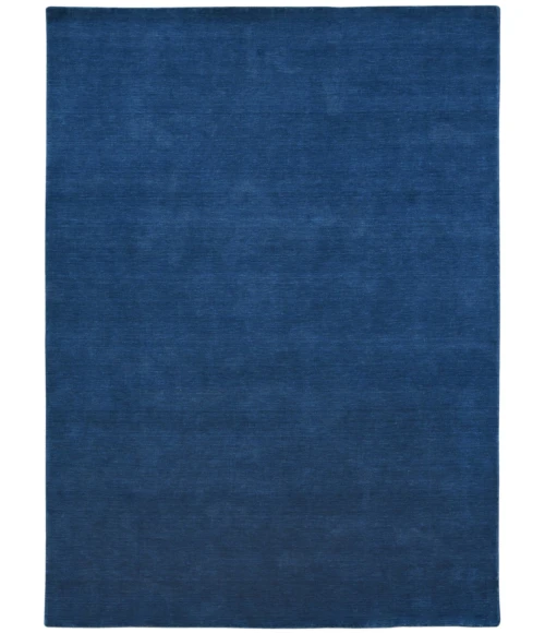 Amer Arizona Rye Solid Navy Blue Handwoven Wool Area Rug 5'x8'