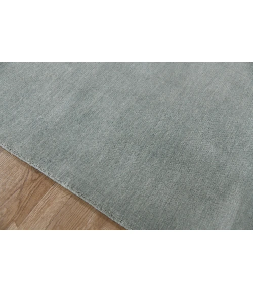 Amer Arizona Rye Solid Gray/Blue Handwoven Wool Area Rug 8'x10'