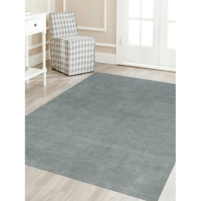 Amer Arizona Rye Solid Gray/Blue Handwoven Wool Area Rug 2'x3'