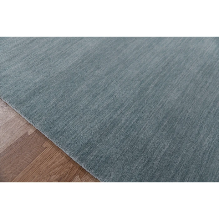 Amer Arizona Rye Solid Light Blue Handwoven Wool Area Rug 5'x8'