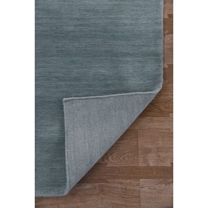 Amer Arizona Rye Solid Light Blue Handwoven Wool Area Rug 5'x8'