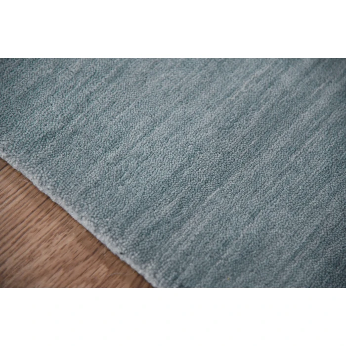 Amer Arizona Rye Solid Light Blue Handwoven Wool Area Rug 5'x8'