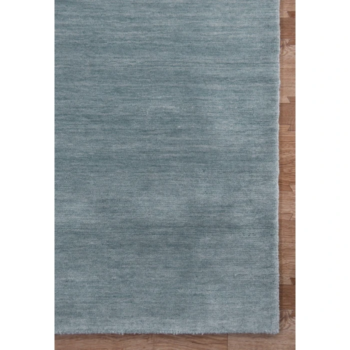 Amer Arizona Rye Solid Light Blue Handwoven Wool Area Rug 5'x8'