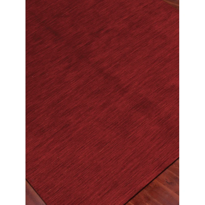 Amer Arizona Rye Solid Red Handwoven Wool Area Rug 5'x8'