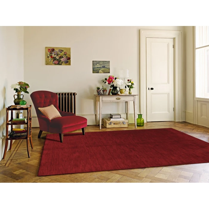 Amer Arizona Rye Solid Red Handwoven Wool Area Rug 5'x8'