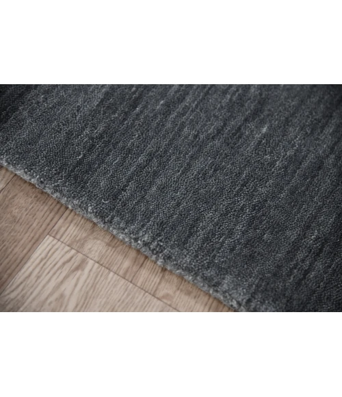 Amer Arizona Rye Solid Dark Gray Handwoven Wool Area Rug 5'x8'
