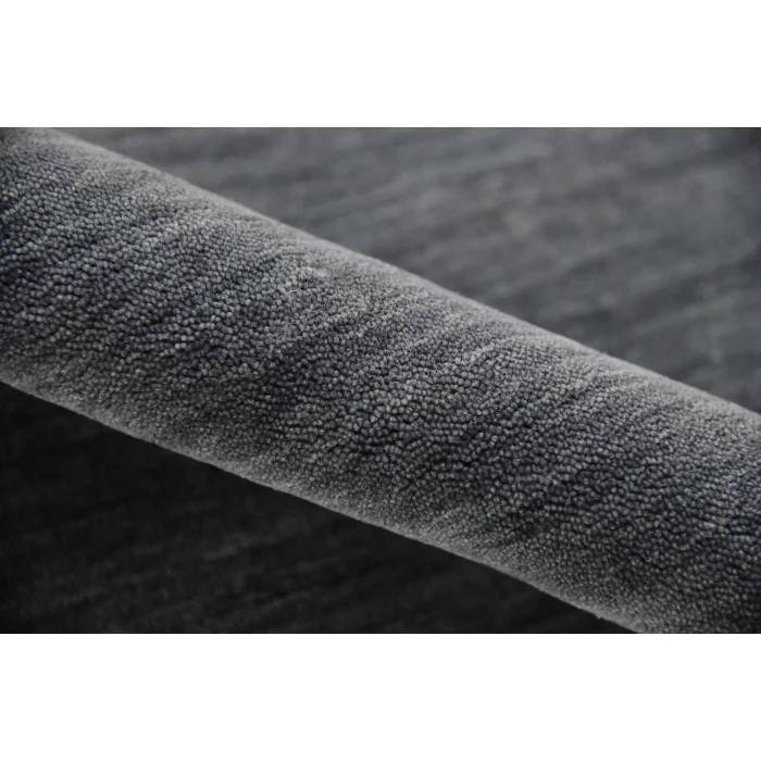 Amer Arizona Rye Solid Dark Gray Handwoven Wool Area Rug 4'x6'