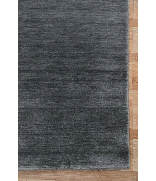 Amer Arizona Rye Solid Dark Gray Handwoven Wool Area Rug 5'x8'