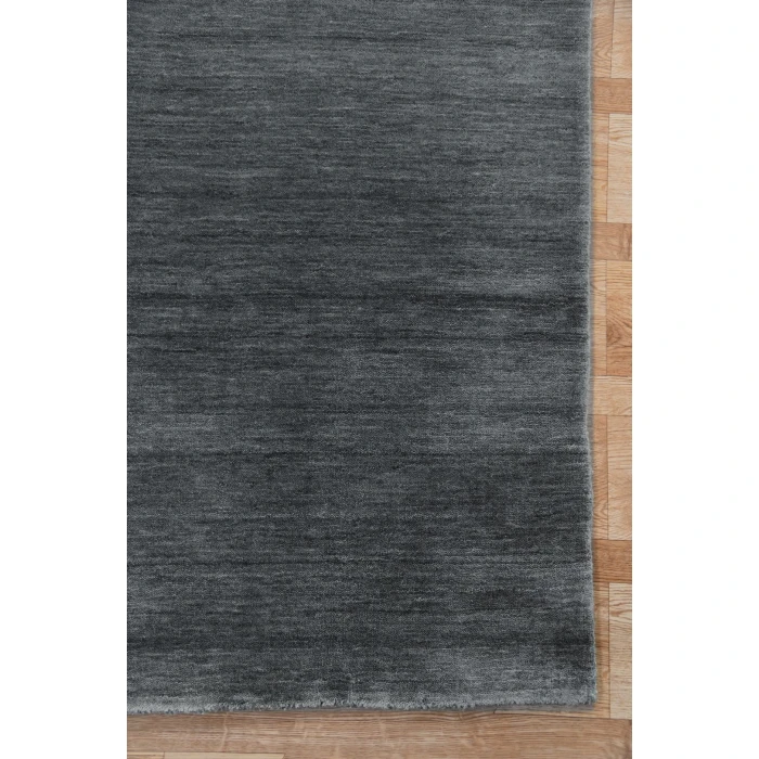 Amer Arizona Rye Solid Dark Gray Handwoven Wool Area Rug 4'x6'