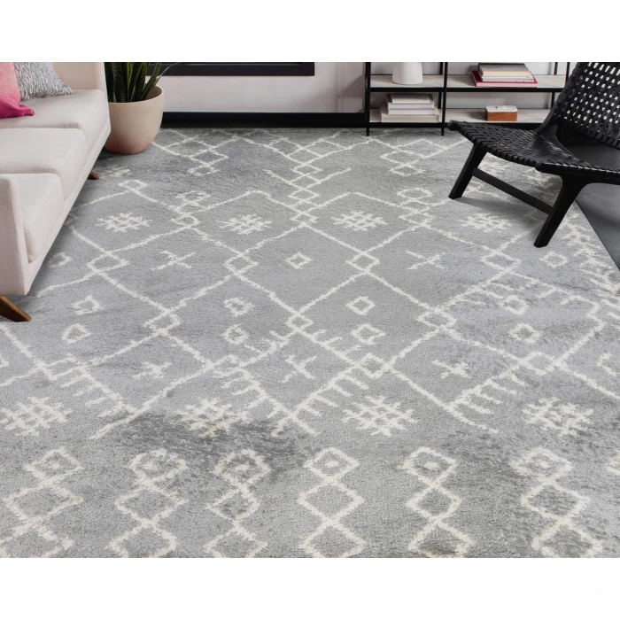 Aspen Belen Gray/Ivory Geometric Area Rug