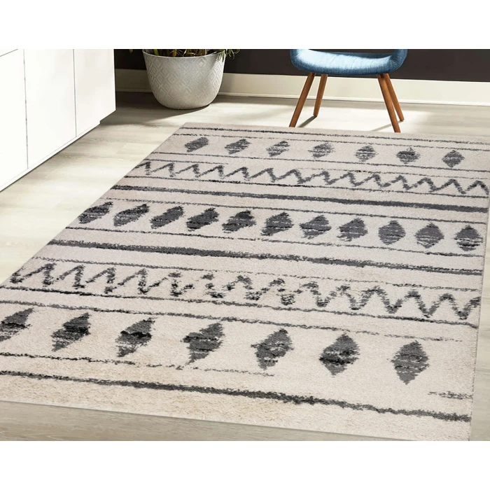 Aspen Clara Cream/Black Geometric Area Rug