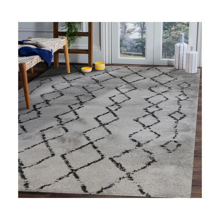 Aspen Denise Gray/Black Geometric Area Rug