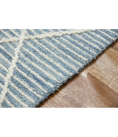 Amer Berlin Lanmore Blue Hand-Hooked Wool Area Rug 8'x10'