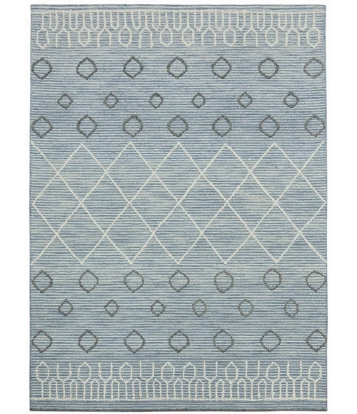 Amer Berlin Lanmore Blue Hand-Hooked Wool Area Rug 8'x10'