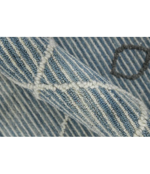 Amer Berlin Lanmore Blue Hand-Hooked Wool Area Rug 8'x10'