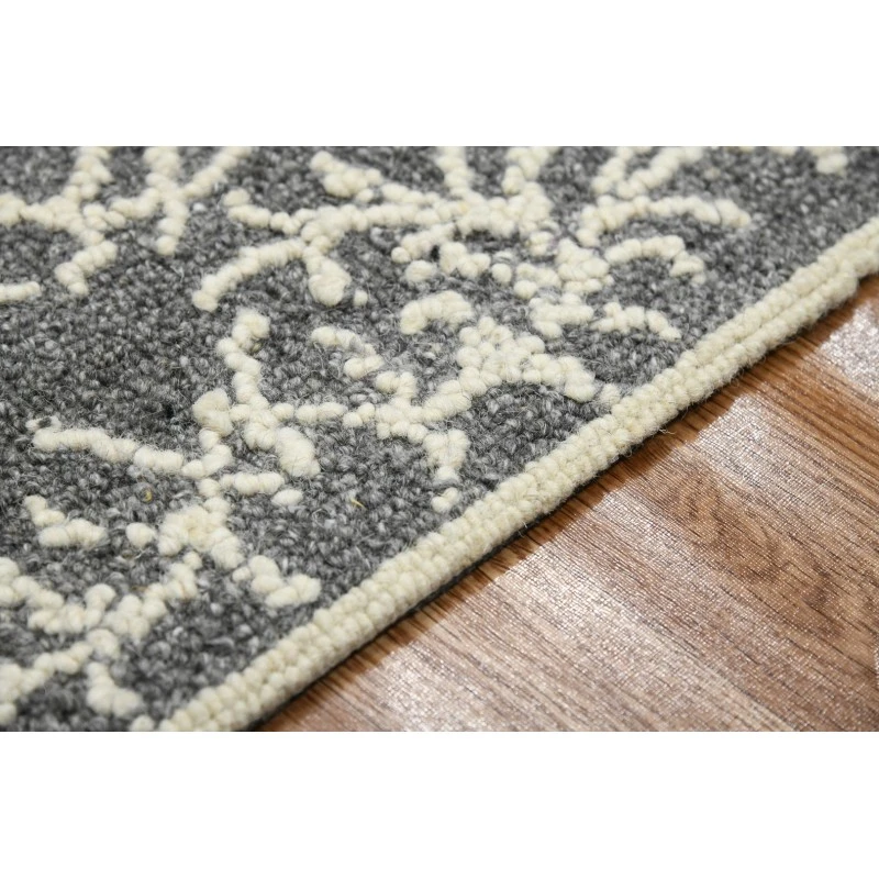 Amer Berlin Oxbow Dark Gray Hand-Hooked Wool Area Rug 5'x8'