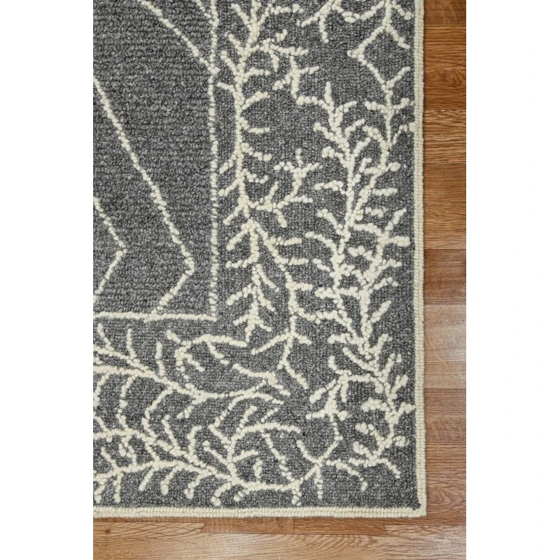 Amer Berlin Oxbow Dark Gray Hand-Hooked Wool Area Rug 5'x8'